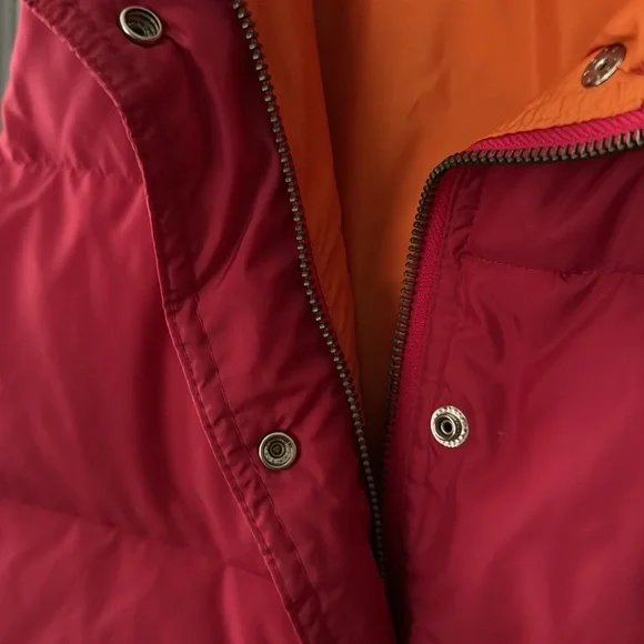 J. Crew Down Puffer Vest Pink And Orange - Picture 5 of 8